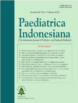 Paediatrica Indonesiana (terakreditasi B SK No: 36a/E/KPT/2016)
