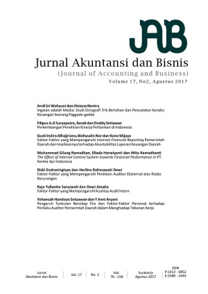 Image of JAB Jurnal Akuntansi dan Bisnis: Journal Of Accounting and Business
