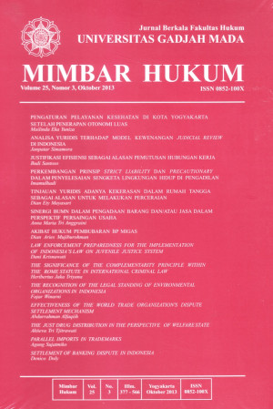 Image of Mimbar Hukum (Terakreditasi B Nomor: 58/DIKTI/Kep/2013)